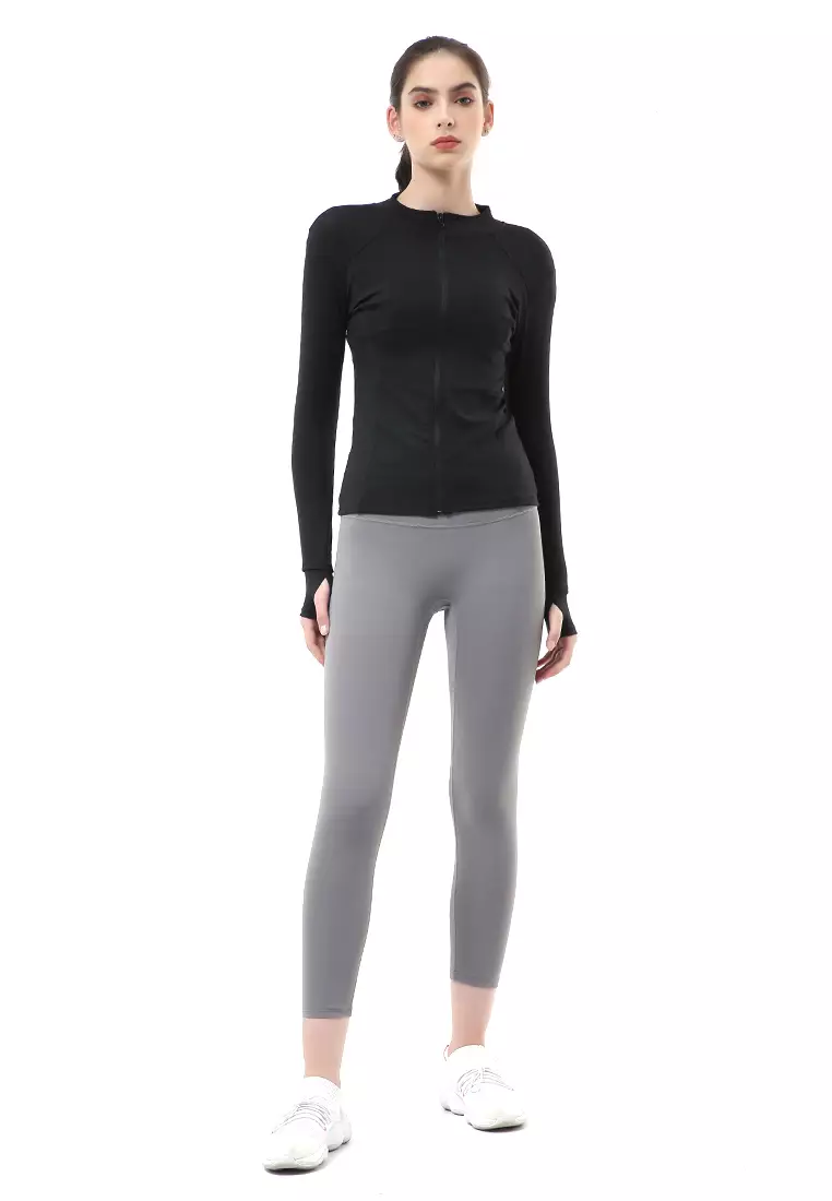 Mikayla Jaket Olahraga Wanita Lengan Panjang Sportwear Stylish Material Polyester ORIGINAL - Black