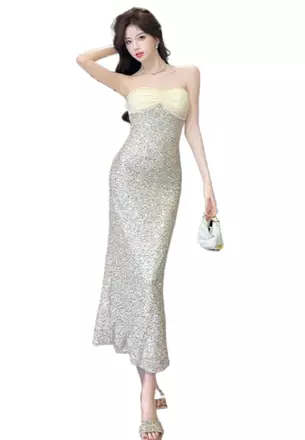 silver glitter homecoming dresses Silver Sparkly Midi Homecoming Dress main image 0
