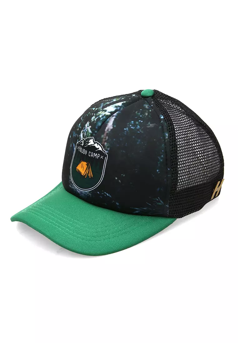 Jahari Topi Baseball Pria Wanita Adjustable Strap Trucker Caps Desain Jaring Pecinta Alam Material Polyester ORIGINAL - Green