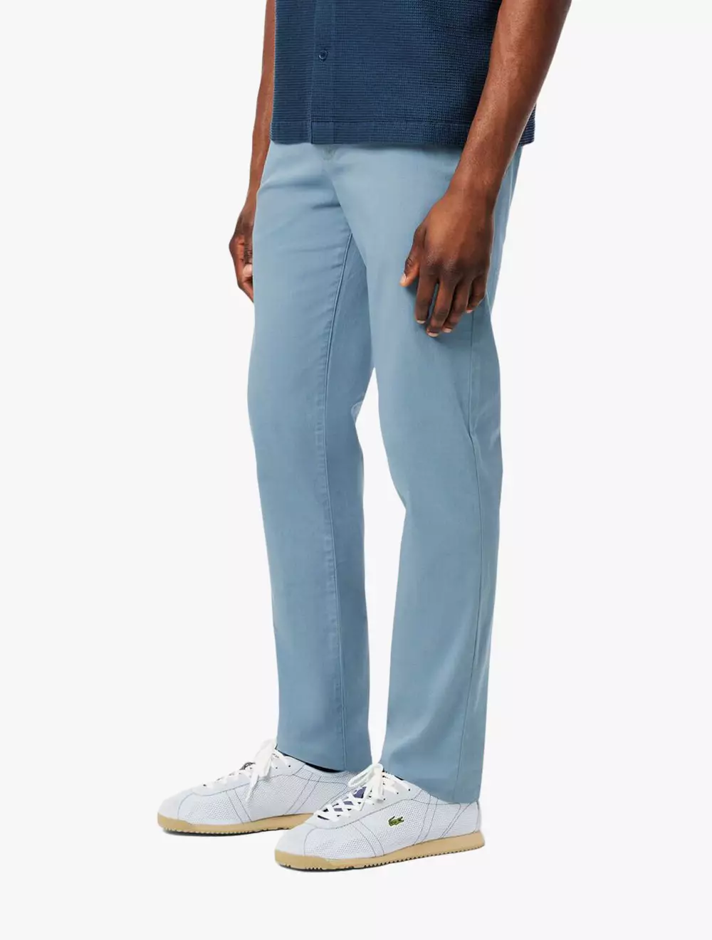Slim Fit Stretch Cotton Pants - Blue