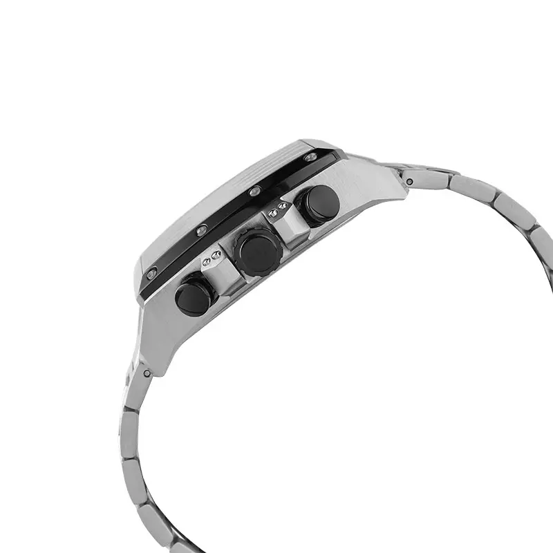 Jam Tangan Pria Expedition Chronograph E 6636 BC BTBRE Men Dual Tone Dial Stainless Steel Strap