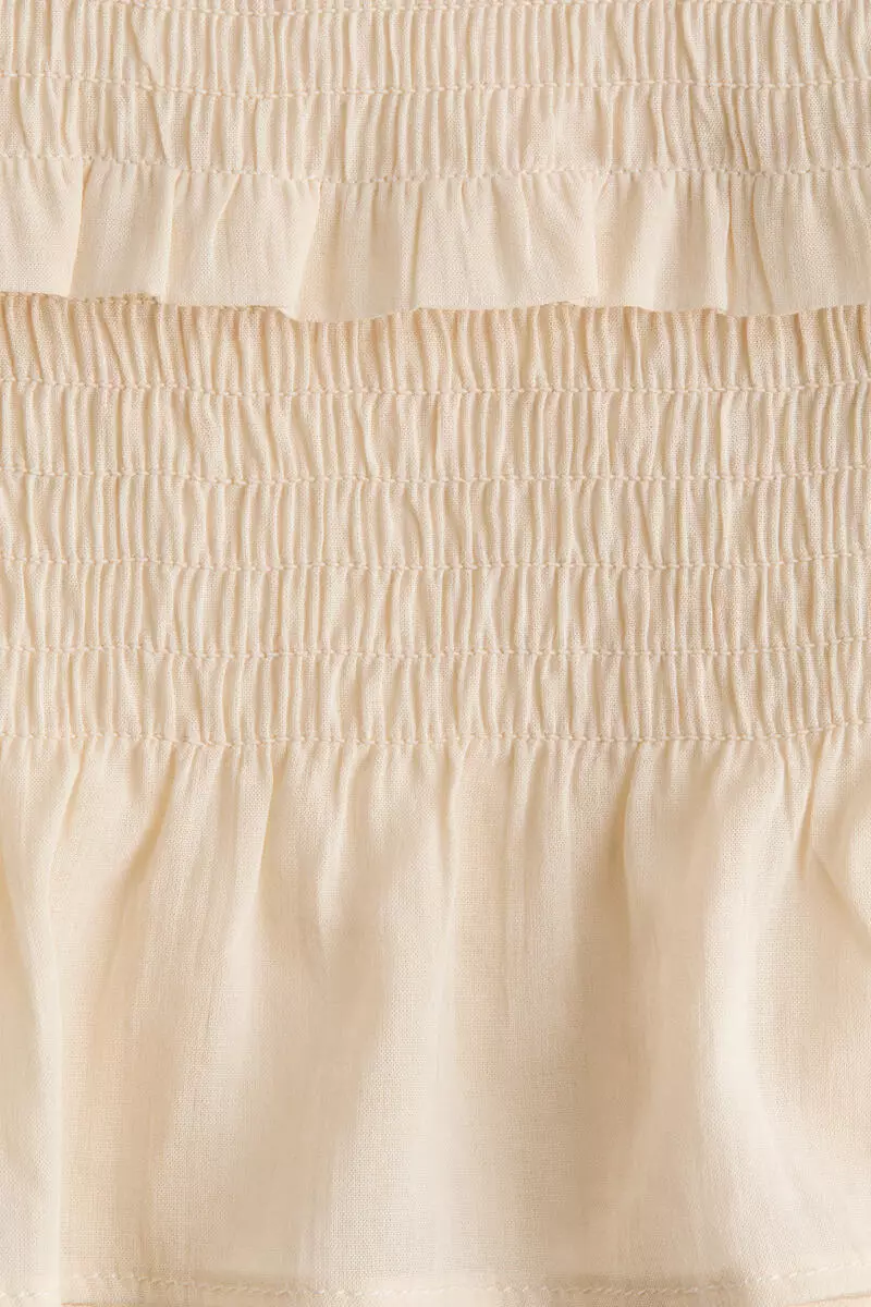 Smocked-bodice top