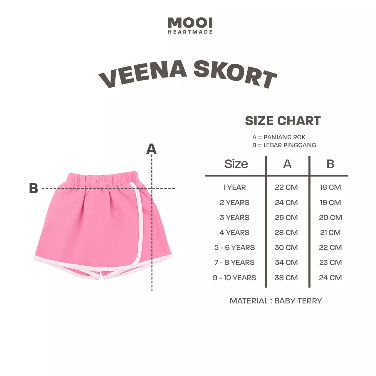 Mooi Rok Celana Skort Anak Perempuan Veena Skort - Sky Blue