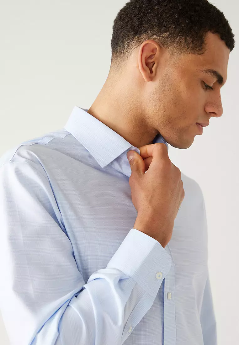 Regular Fit Non Iron Pure Cotton Check Shirt