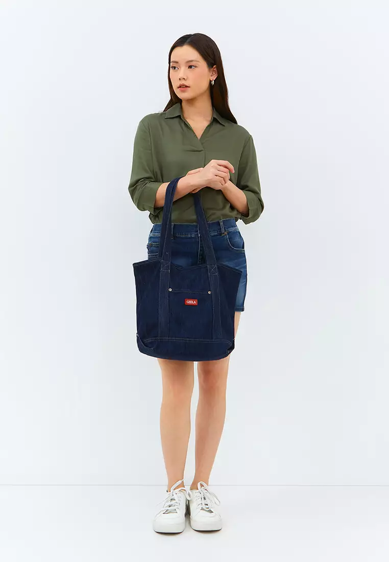 Bellis Dark Blue Tote Bag (G.040)