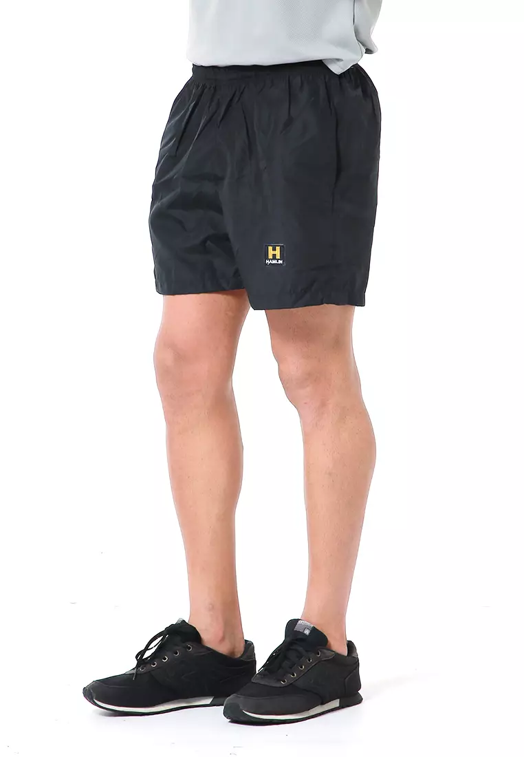 Halburt Celana Pendek Olahraga Pria Short Pants Kasual Simple Material Parasut ORIGINAL - Black Blue