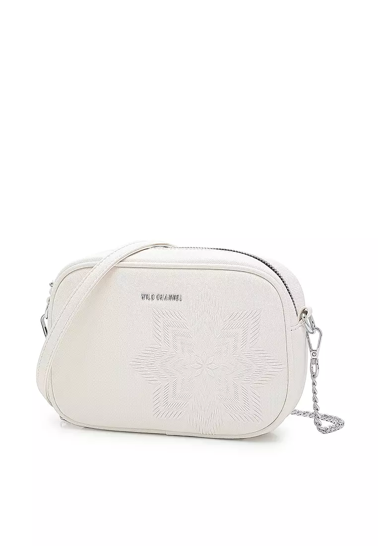 Women's Shoulder Sling Bag / Crossbody Bag (Tas Selempang / Tas Bahu Wanita) - Putih