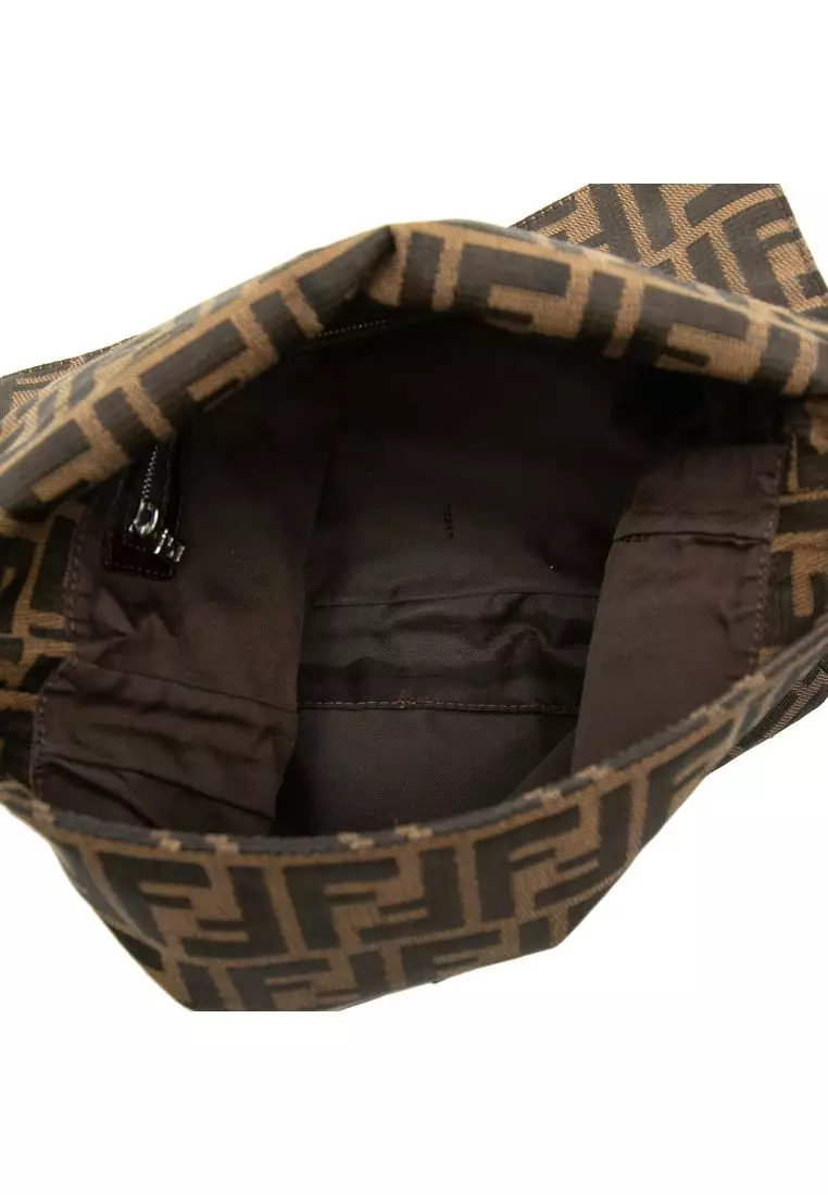 Pre-Loved Fendi Zucca Canvas Shoulder Bag