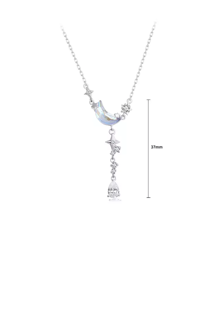 Buy SOEOES 925 Sterling Silver Fashion Moon Star Tassel Pendant