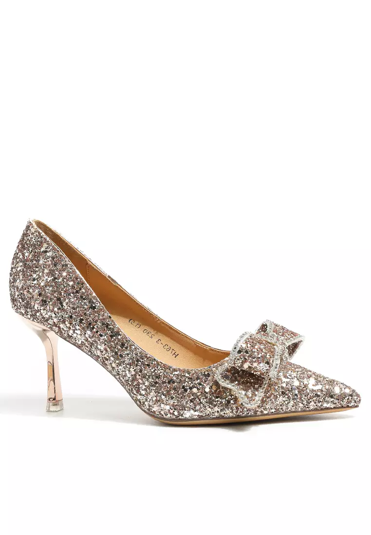 Discount on Twenty Eight Shoes  shoes - SKU: 7CM Bow Knot Sequin Wedding Shoes HS763-3