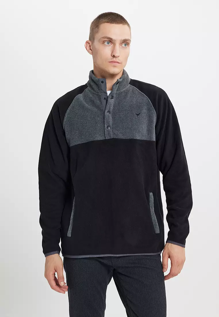 Button-Up Fleece Sweatshirt