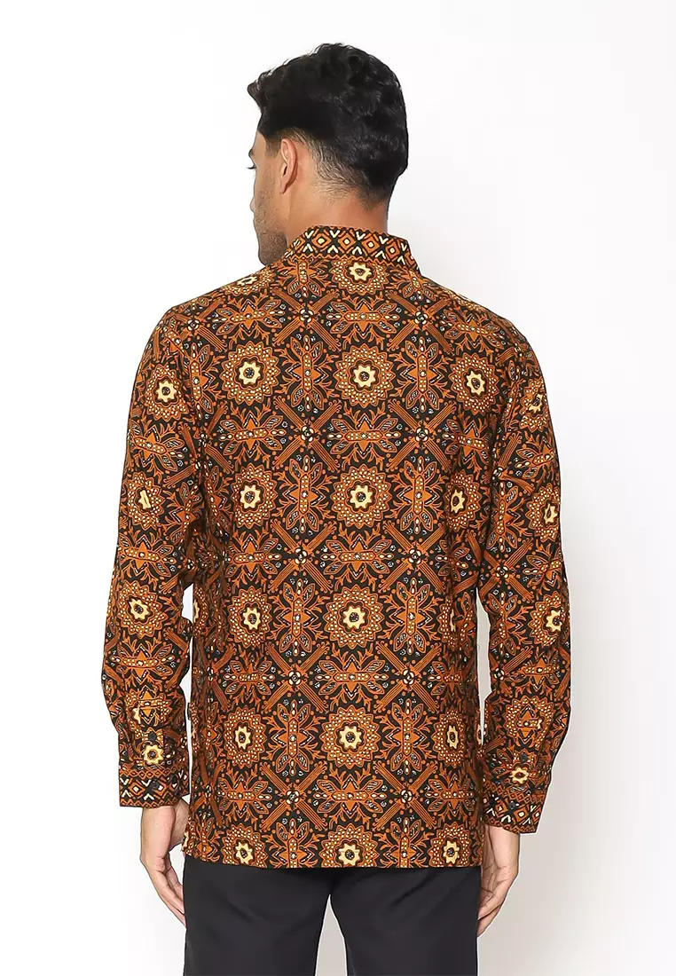 Hadinata Batik Pria Kemeja Panjang Cap Semi Tulis Baskara