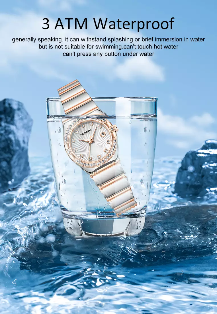 Jam Tangan Wanita Original Gaya Korea Anti Air Anggun Bercahaya Jam Tangan Cewek rosewhite