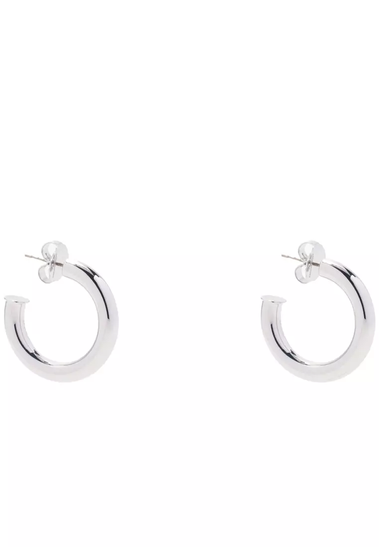 The Charmed Double Heart Hoops Earrings in Silver J202MT4RE22