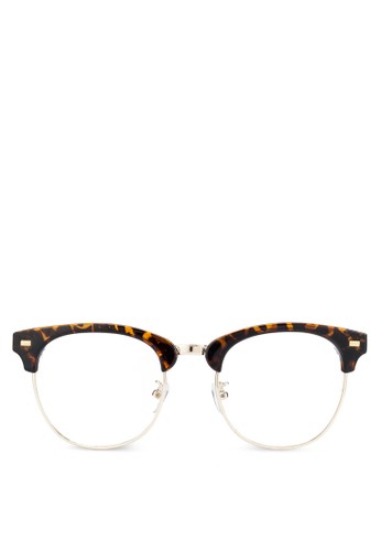 Mzalora 台灣r. Edward 半框平光眼鏡, 飾品配件, 飾品配件