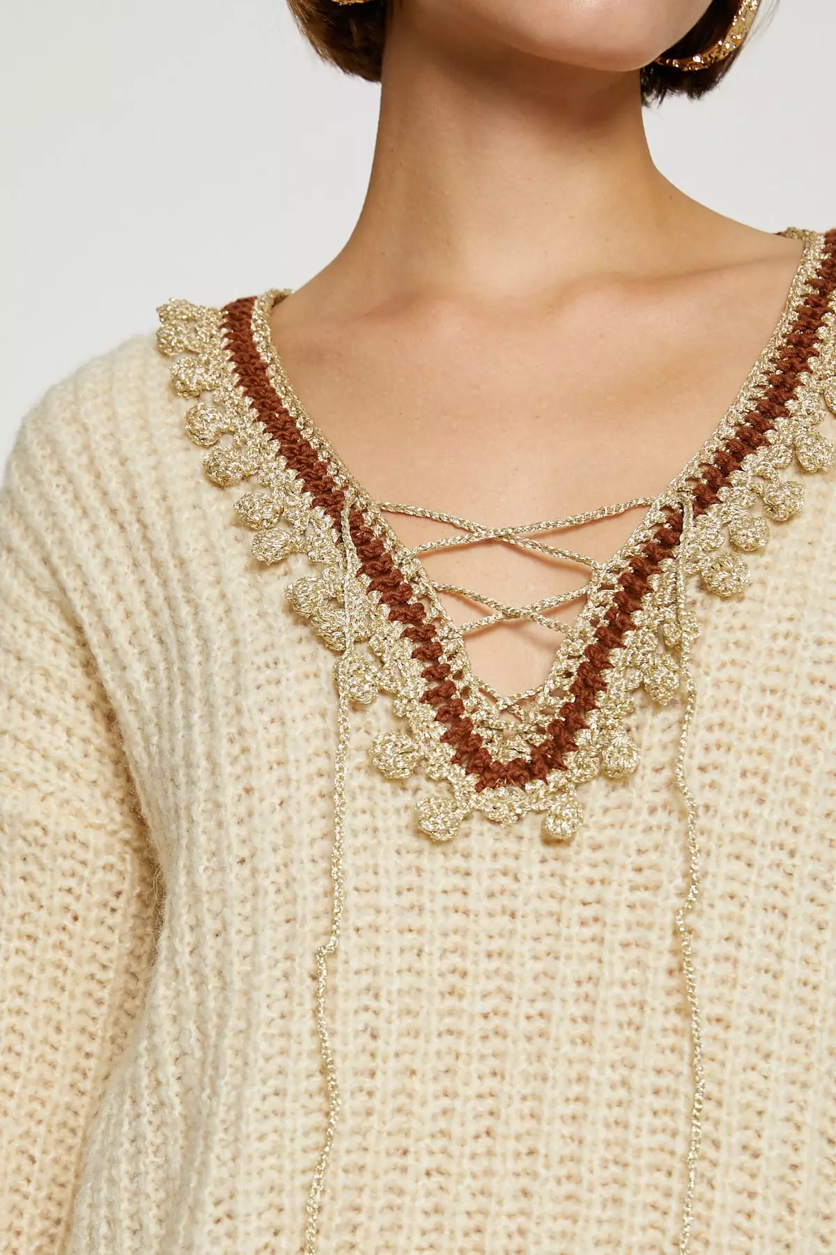 Buy Koton Knitted Crew Neck Sweater In Pink | 6thStreet UAE