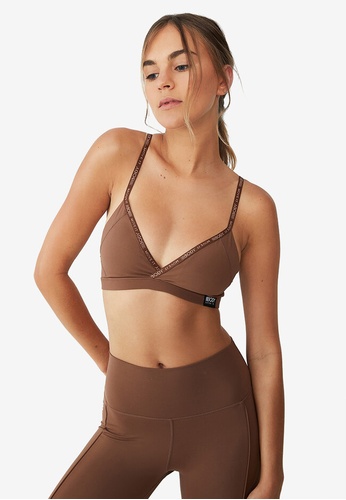 Cotton On Body brown Ultimate Plunge Crop Sports Bra 32A1CUS185A355GS_1