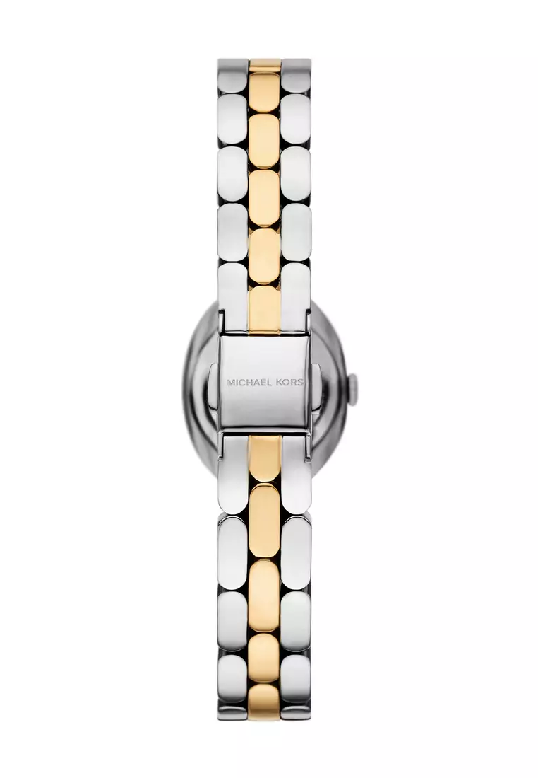 Michael Kors Women's Maude Analog Watch ( MK4956 ) - Quartz, Silver Case, Oval Dial, 10 MM Two Tone Stainless Steel Band