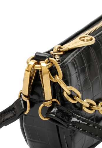 Buy Playboy Bunny Chain Croc Effect Baguette Bag Online Zalora