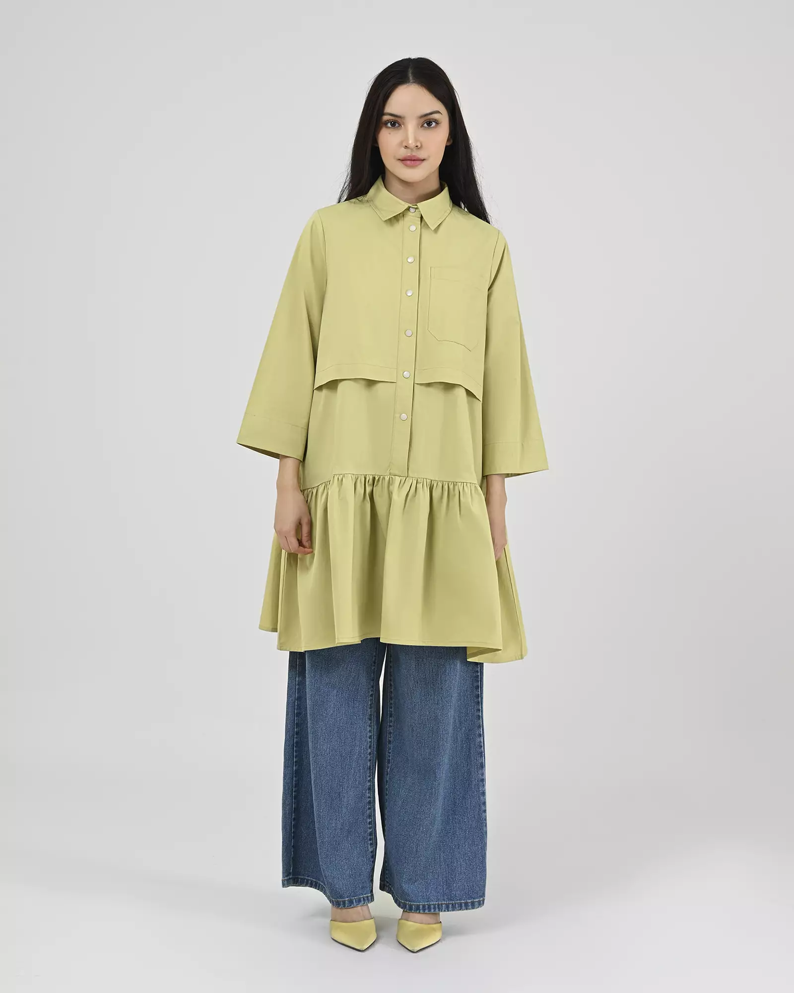 Geulis.id RISANI TUNIC - Lime