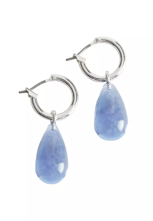 Glass hoop clearance earrings