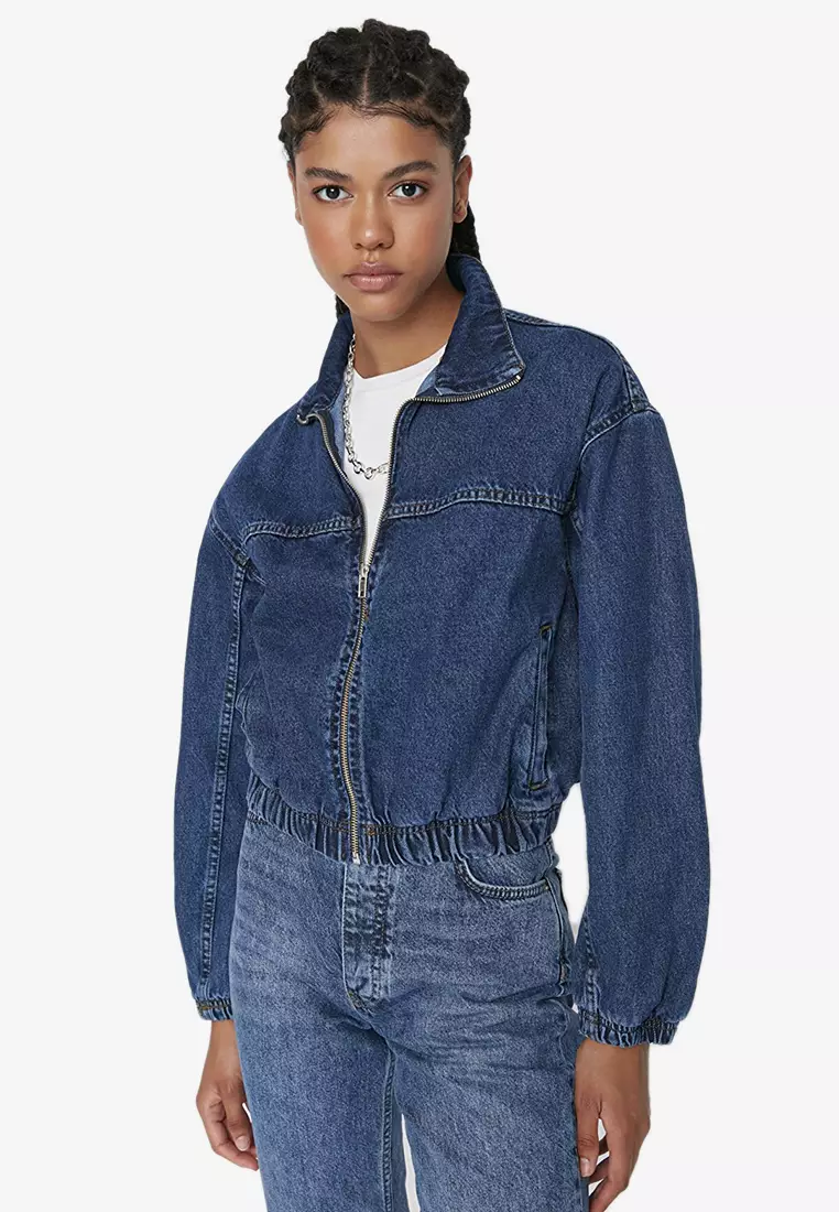 Denim shop jacket bomber