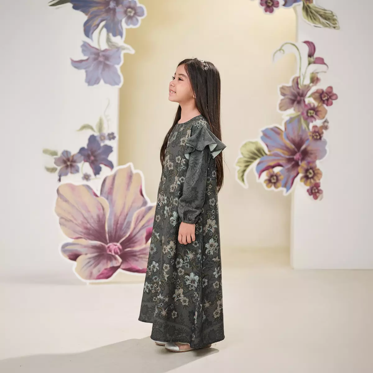 ZM Zaskia Mecca - Taeta Grey Gamis Anak Wanita - Alkisah - Edisi Timun Mas