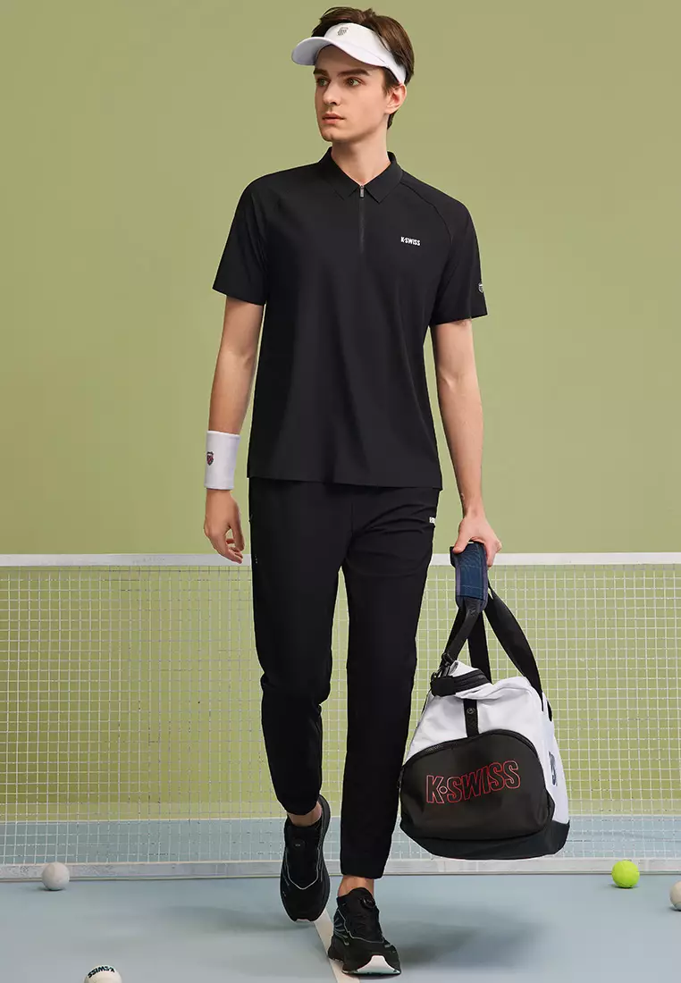 MEN'S K-SWISS LOGO HALF-ZIP POLO SHIRT