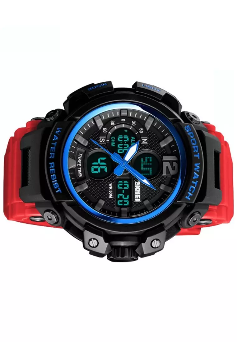 Jam Tangan Analog Digital Pria LED Many Function Waterproof Strap Tali Material Silikon IO12 ORIGINAL