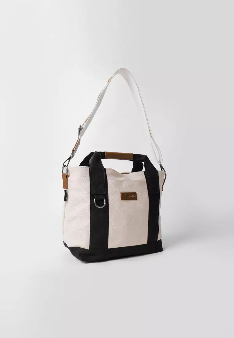 Pamole - Tas Selempang Wanita Bahan Kanvas Penutup Resleting - Kelly Series Comb Hitam