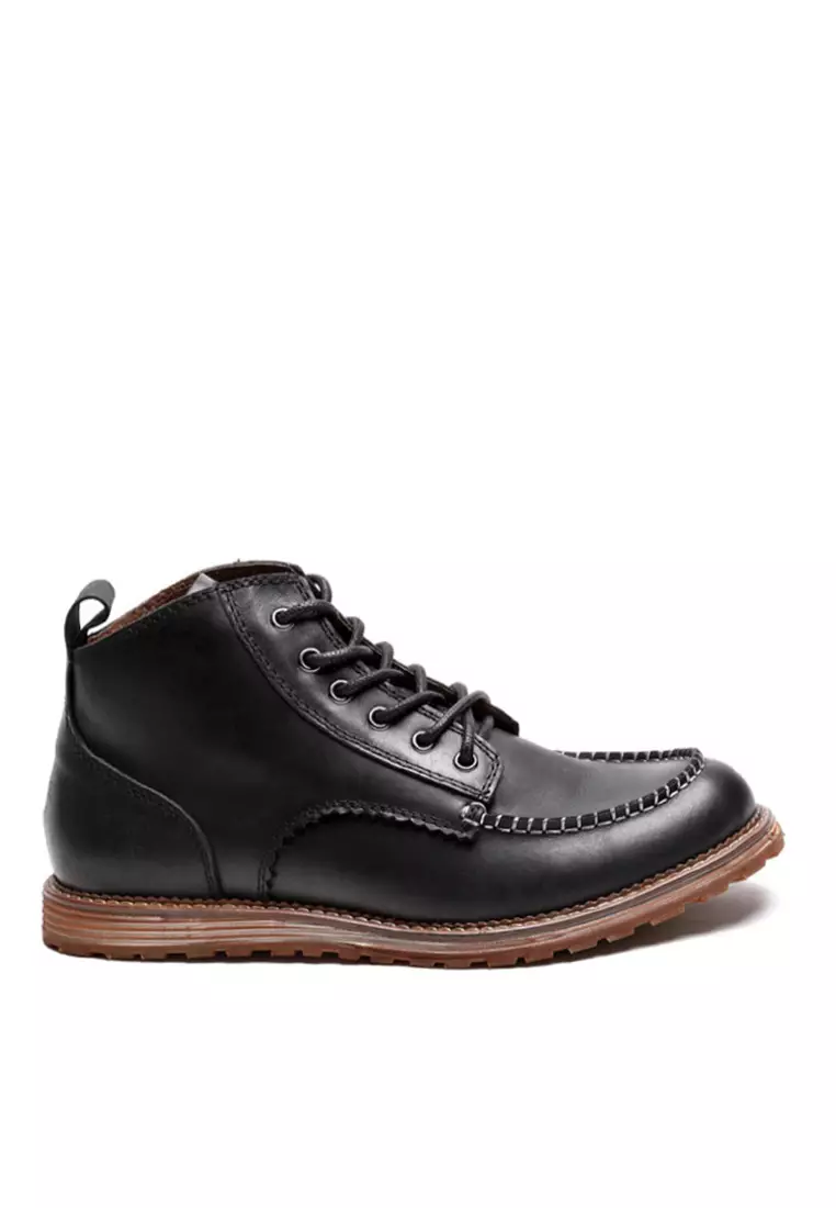 Men vintage leather ankle on sale boots