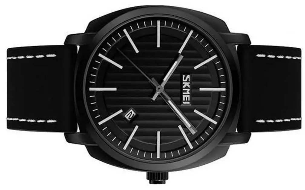 Jam Tangan Kasual Analog Pria Waterproof 30m Strap Tali Material PU Leather EL18 ORIGINAL