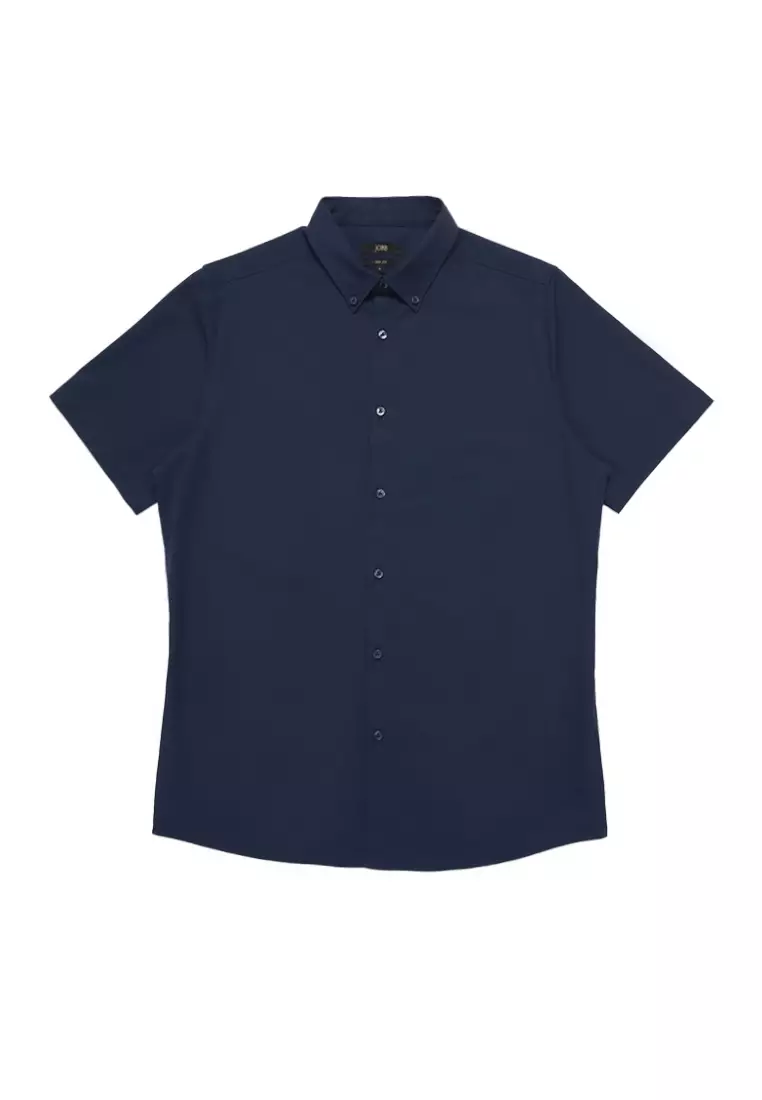 Jobb Egan Kemeja Pria Lengan Pendek Slim Fit Navy