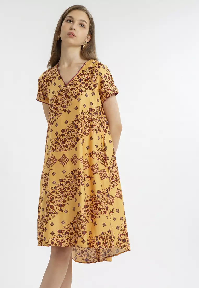 Minimal Cendrawati Dress Honey Gold Warna HONEY GOLD