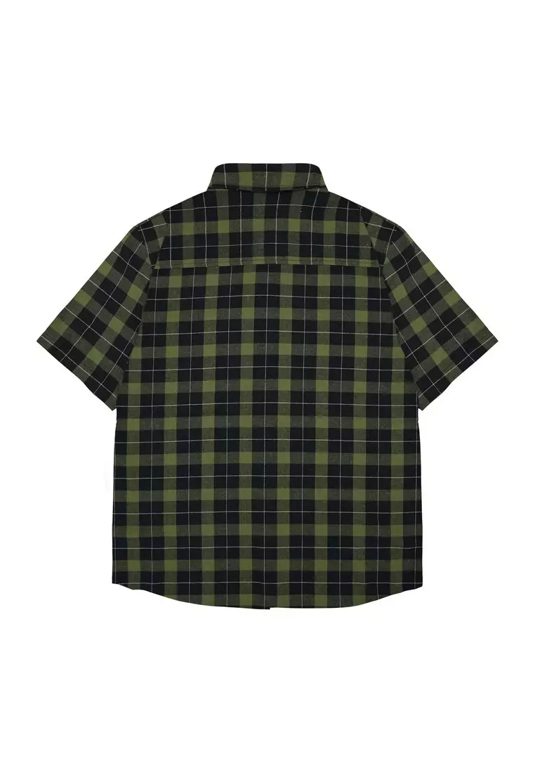 3Second Men's Flannel Plaid Shirt Short Sleeve Regular Fit Rico OL-C050225