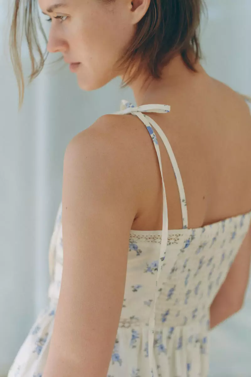 Tie-strap cotton dress