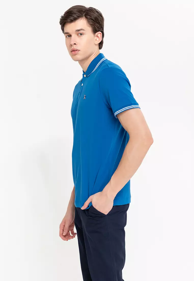 Organic Interlock Tipped Tv Pete Logo Short Sleeve Polo Shirt