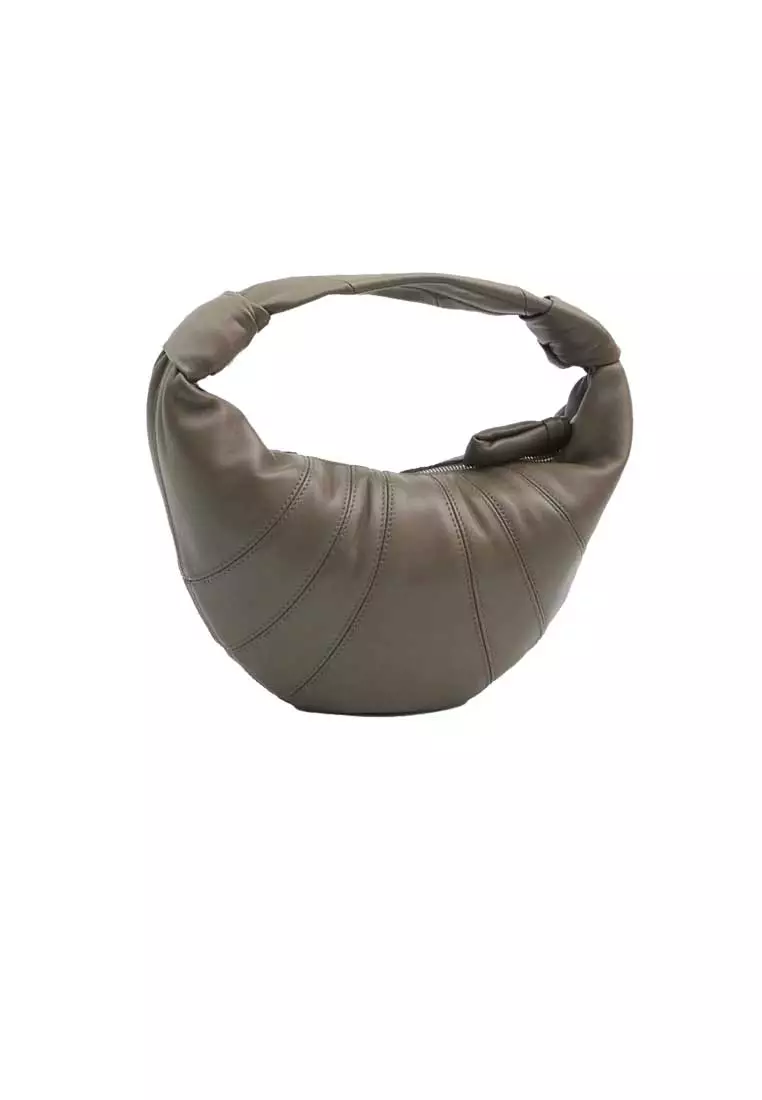 Mini Fortune Croissant Bag Soft Nappa Leather Dark Khaki BG0125LL095