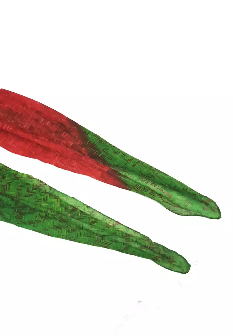 Viviya Printed Scarf Bright Red & Green