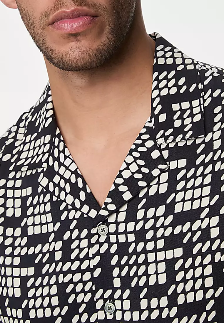 Twill Cuban Collar Shirt