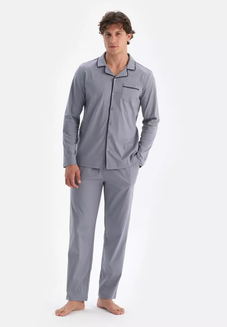 Grey Trousers, Regular Fit, Sleepwear for Men