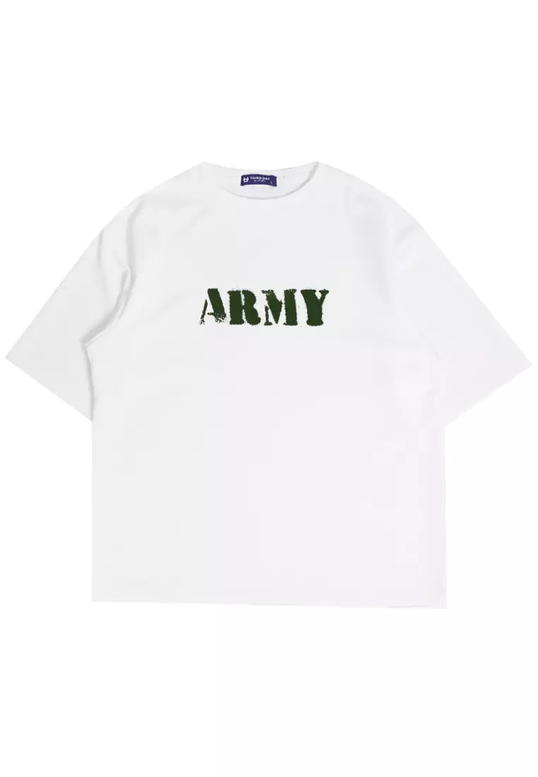 MTN24 kaos oversize army tentara hijau tni putih