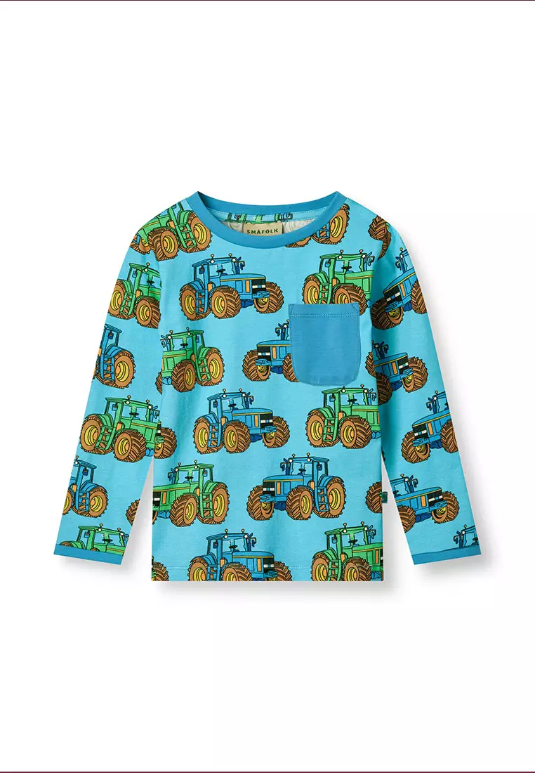 Long-sleeved top with tractors