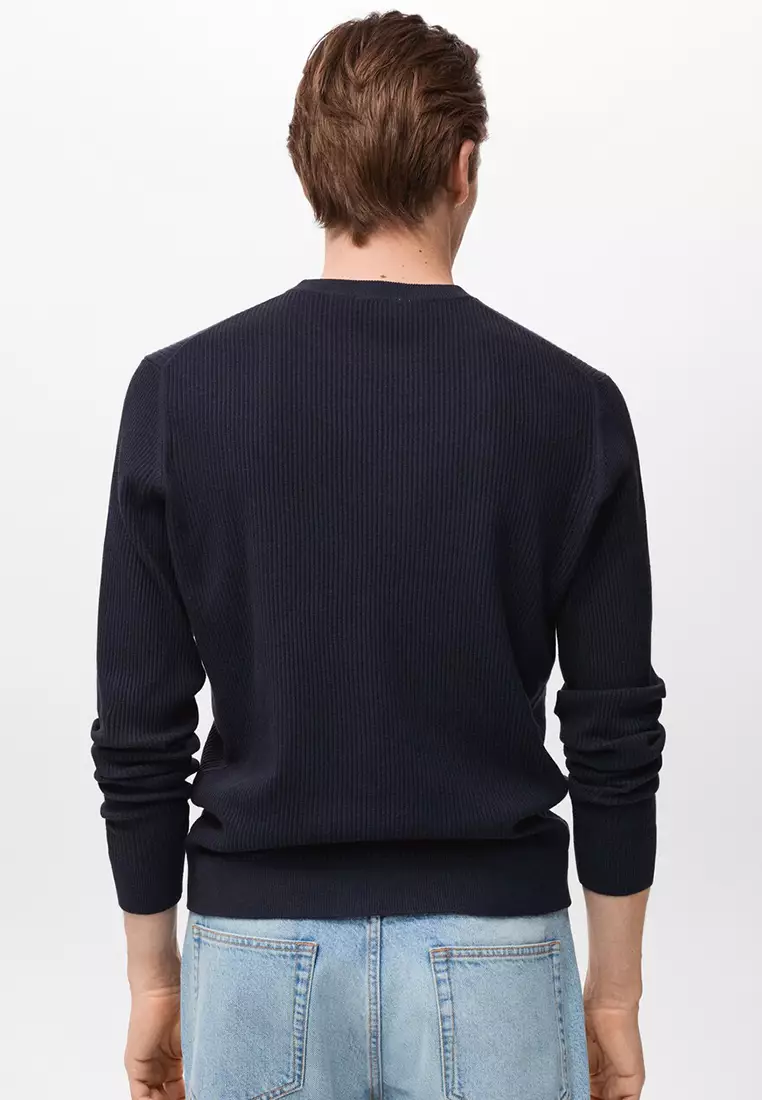Fine Rib-Knit Cotton Sweater
