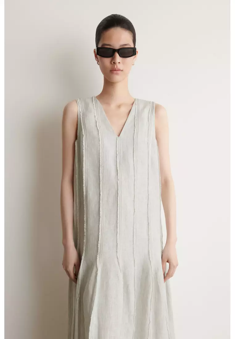 COS SCULPTED PLEATED LINEN DRESS 2026 | ZALORA