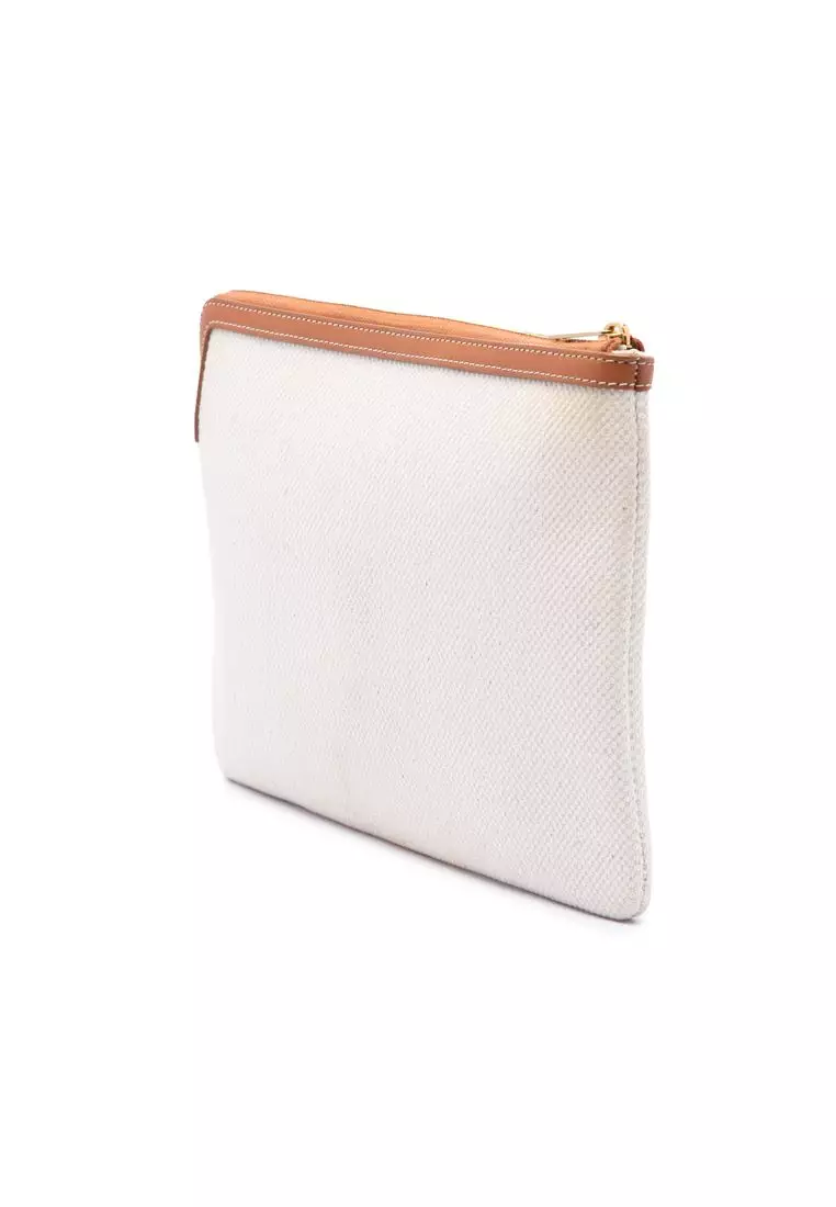 Pre-Loved Celine Large Canvas Logo Pouch
