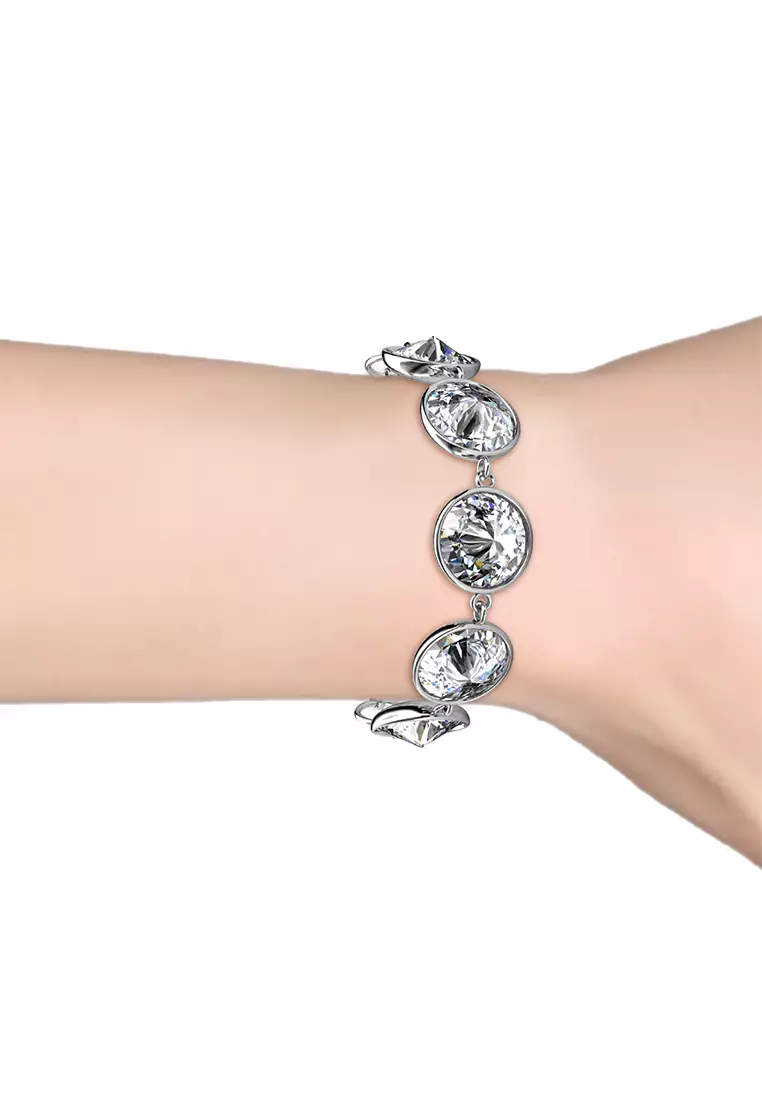 Circlet Quin Bracelet WG - Gelang Crystal Luvea Collection by Her Jewellery