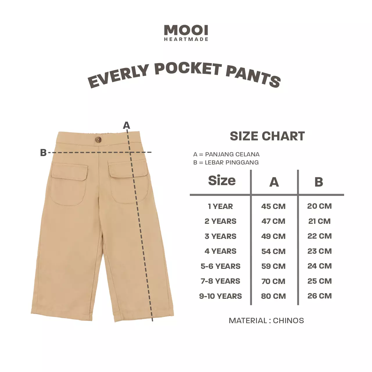 Mooi Celana Panjang Anak Perempuan Everly Pocket Pants - Beige