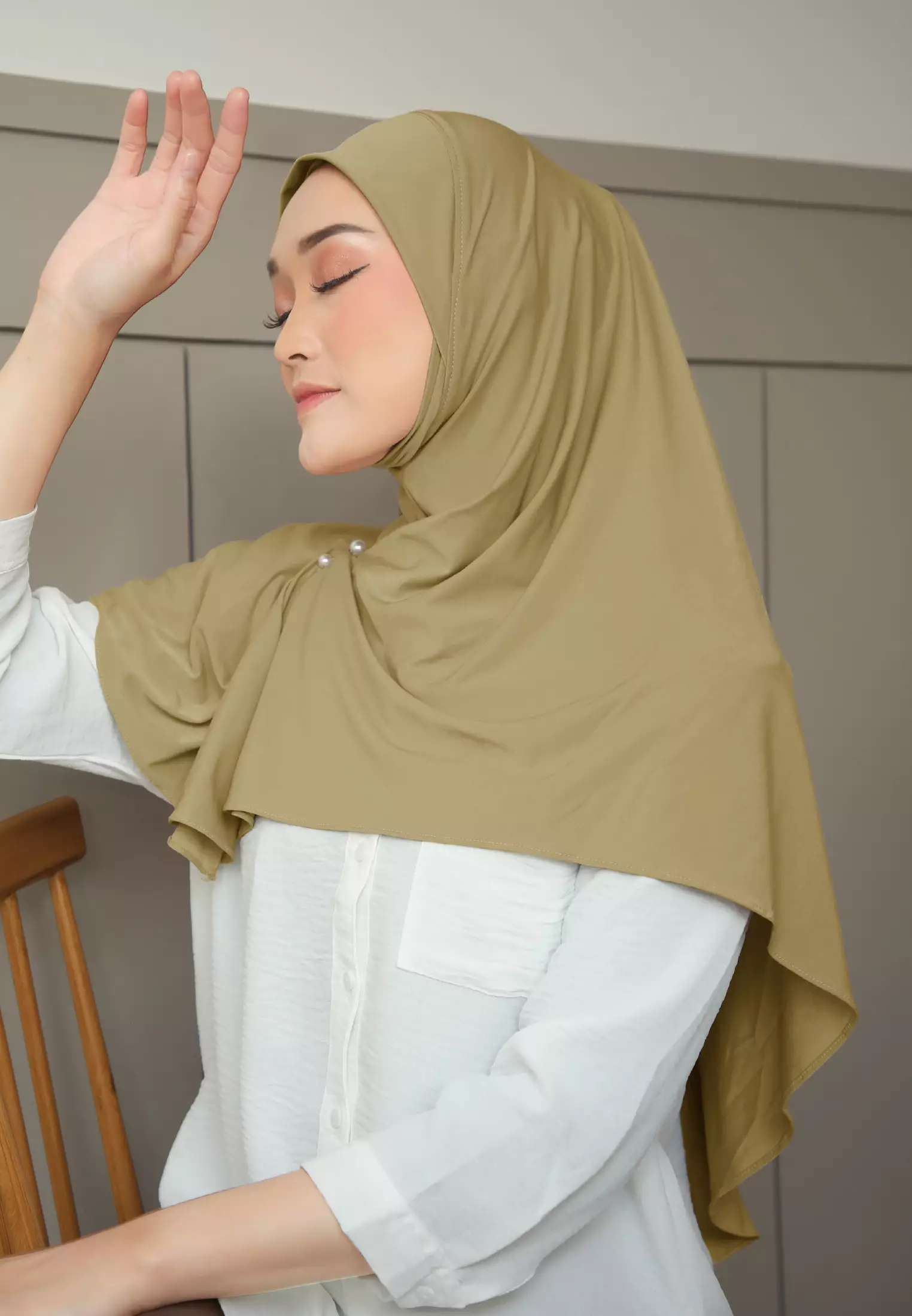 Cotton Bee - Ovel Shawl | Hijab Instan | Pashmina - Yellow Green