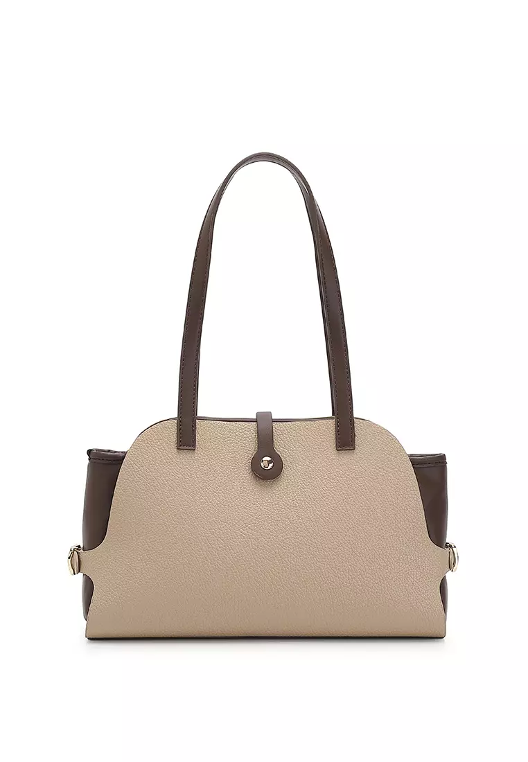 Women's Shoulder Bag / Top Handle Bag - Khaki / Coffee